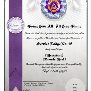Replacement Veteran Award Certificate